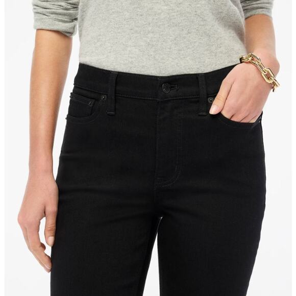 J.Crew Factory Flare Crop Black Jean in all-day stretch Mid Rise Size 28 NWT - Picture 2 of 7